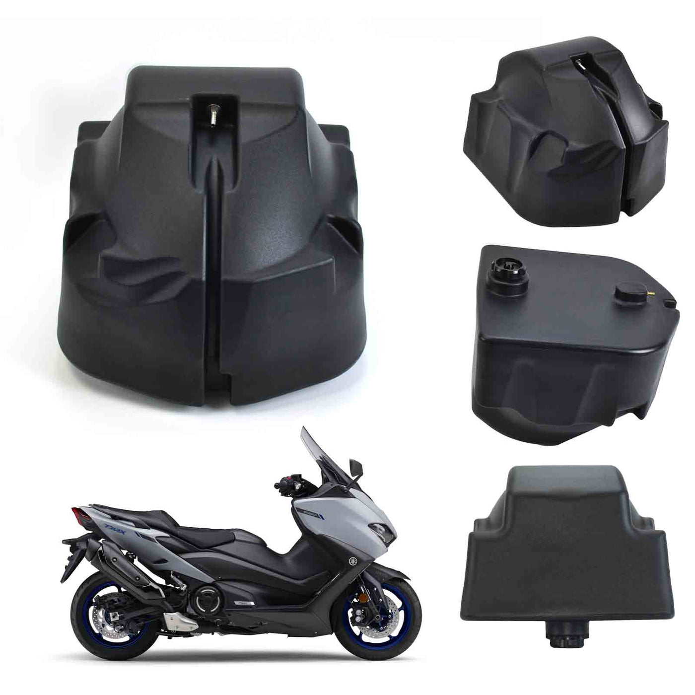 YAMAHA Motorcycle Auxiliary Fuel Tank Made of PE Material for Yamaha TMAX Tech Max From Year 2019-2022 TMAX560 (12.6x11.8x10.2 inches, 10L) Year 2023 TMAX 560/Year From 2018 TMAX 530 Please Contact Us First
