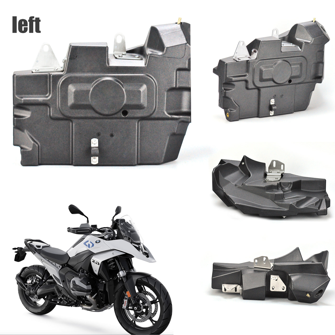 BMW Motorcycle Auxiliary Fuel Tank Made of PE Material for BMW R1300GS (15L) Two tanks Each tank is 7.5L Gas Tank Fits Tourateck/ Loboo Racks Make a Note for Brand Racks If R1300GS Adventure, Contact Us First.
