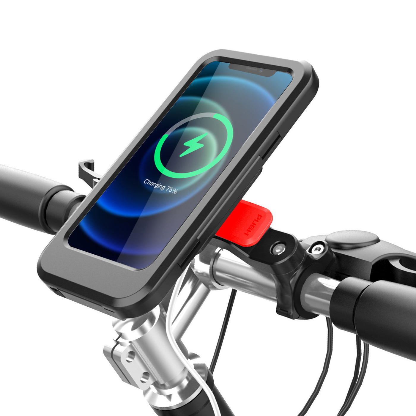 Waterproof Motorcycle Phone Holder with Wireless Charging