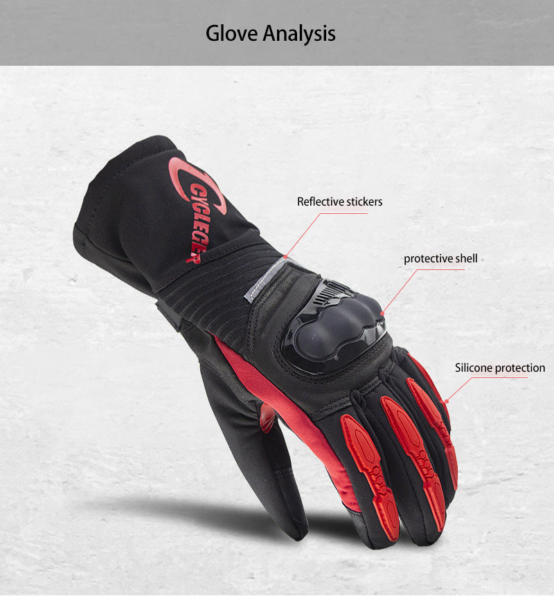 Thick and Long Waterproof Cycling Gloves