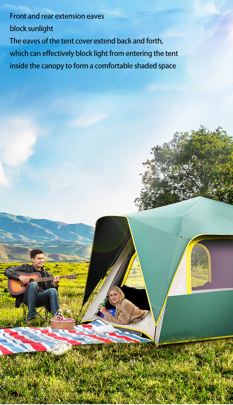 Fully automatic quick-opening thickened double-layer tent