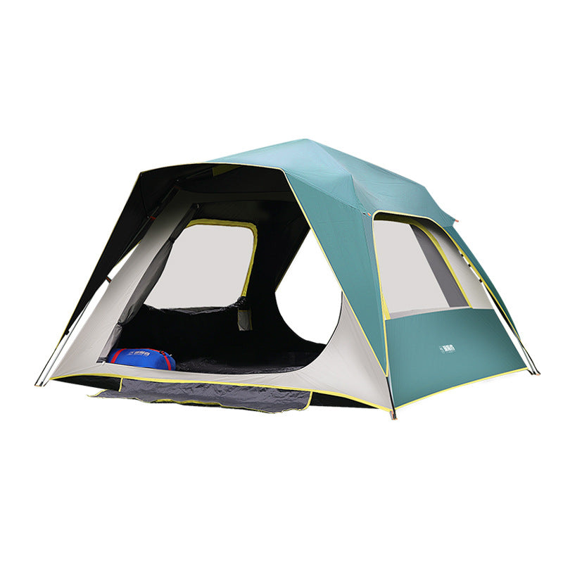 Fully automatic quick-opening thickened double-layer tent