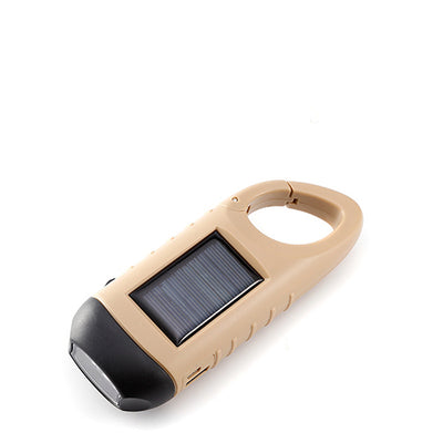 Hand Crank Solar Rechargeable USB Rechargeable Flashlight