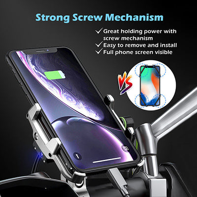 With USB Charging Univeisal Motorcycle Phone Holder
